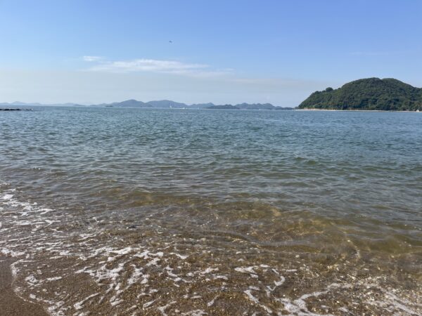満潮時の干潟のショアテンヤ練習場